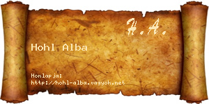 Hohl Alba névjegykártya